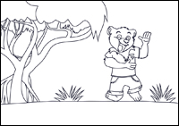 Ausmalbild Tobi im Dschungel