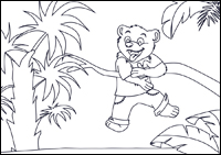 Tobi Malvorlage auf dem Ast