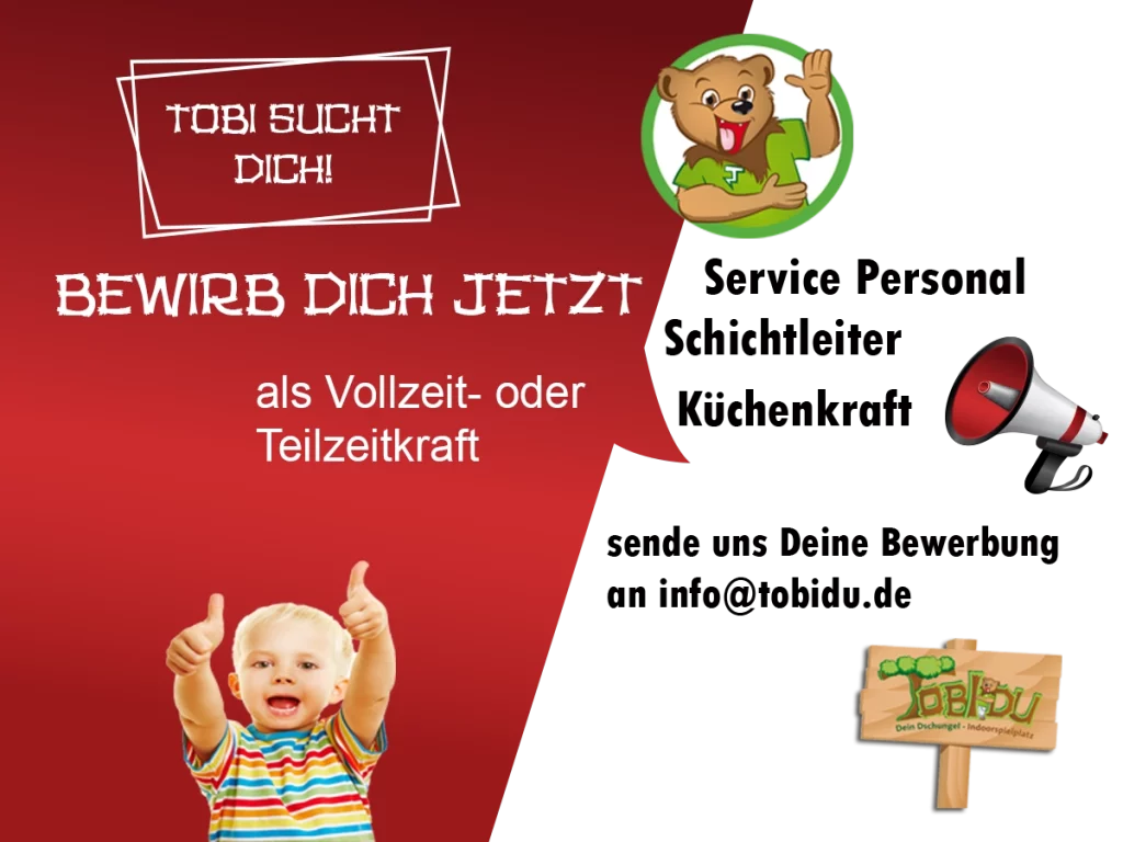 Jobs im Indoorspielplatz TobiDu Fellbach – Service & Küche